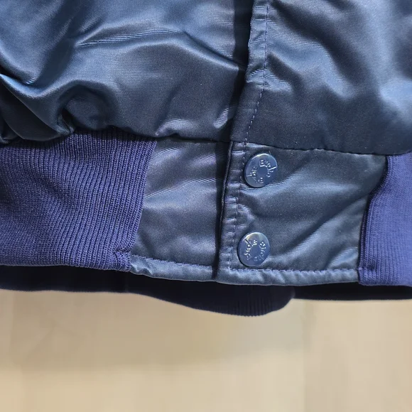 Vintage 80s Birdie Richard A Leslie Blue Satin Puffer Jacket Philadelphia Philly - Picture 7 of 16